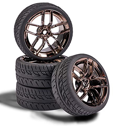 Carson 500900161 - Set di ruote 10 Sp. Design (4) fumo/ch; accessori per modellismo, parti di ricambio, tuning, pneumatici, set di pneumatici