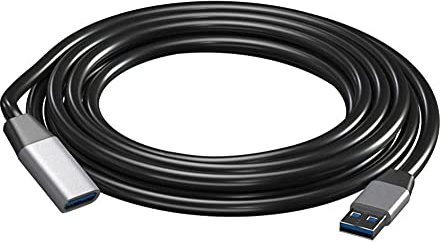 MutecPower 2m Cable de extensión USB 3.0 Activo Macho a Hembra Cordon Extensor repetidor USB A - Negro 2 Metros - Compatible con laptops, HDD, Xbox, PS4, VR etc