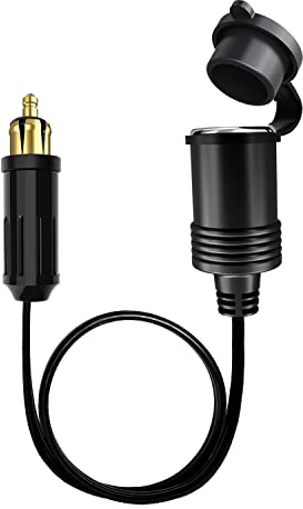 Giantdeer 30CM 3.1A DIN Norm Steckdosen Adapter, Europäischen Stecker DIN Stecker Zigarettenanzünder Adapter 12V/24V, Verwendet für Autos, Motorräder, ATV