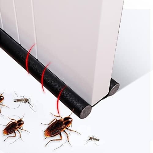 Under Door Draft Stopper | Windproof Gap Blocker | Twin Under Door Sweeps for Interior Doors | Bottom Weather Stripping | Sound Blocker | Adjustable Foam | Removable and Washable