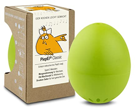 BeepEgg Classic Verde Claro - Temporizador Cantante para Cocinar Huevos - Olla de Huevos 3 Cocidos, Huevo Temporizador Musical con 3 Melodías - Gadget de Cocina Divertido - PiepEi