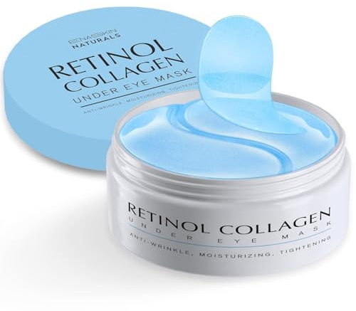 Enaskin Naturals Under Eye Patches for Dark Circles: 30 Pairs Retinol Collagen Eye Gels Mask - Reduce Wrinkles Puffy & Bags - Skin Treatment Pads - Anti Aging Moisturizer For Women (Blue)