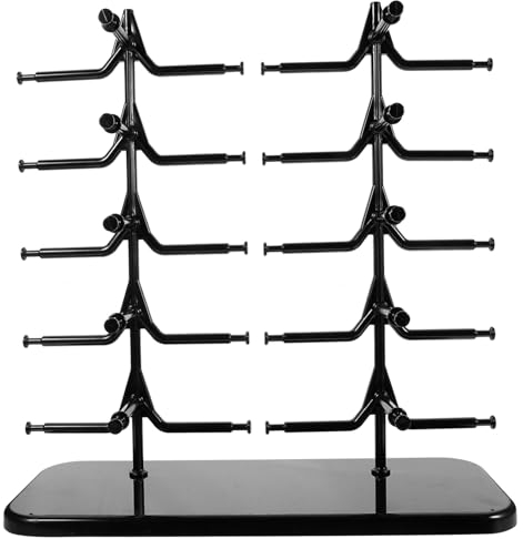 Cabilock Brillenständer für 10 Brillen Brillenablage Sonnenbrillen Rack Brillenaufbewahrung Organizer Präsentationsständer Sonnenbrillen Aufbewahrung Rack für Aufbewahrung Präsentation Schwarz
