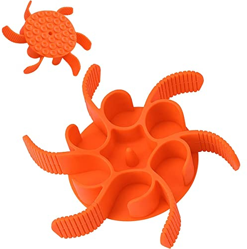 Hunde Slow Feeder, Hundenäpfe, Silikon Spirale Hundefutter Schalen einfügen Feeder zu verlangsamen Essen für große mittlere kleine Rasse Hunde (Orange)