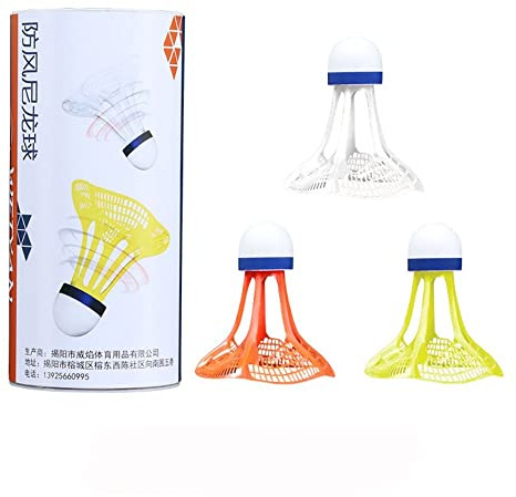 gofidin 3PCS Windproof Badminton Shuttlecock Ball Wind Resistance Training Accessoires Outdoor Sport Supplies Multicolor