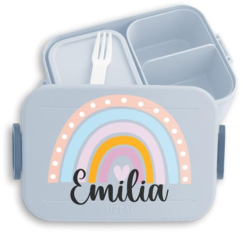 Kinder Bento Box Midi für Mepal Bentobox - Lunchbox Regenbogen Brotbox Rainbow I Jungen Geschenk Mädchen Schule - 900 ml - Hellblau - schulkinder geschenke kindergarten brotdose name