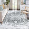LuxFocus Teppich für den Innenbereich, Weicher Niedriger Flor Großer Teppich mit Traditionellem Farbverlaufsdruck für Schlafzimmer Esszimmer Heimbüro Waschbar, Grau 160 x 230 cm