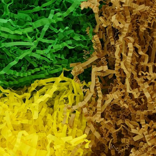 1 x Erba di carta pasquale di colore casuale 50 g, riempitivo per cestino di Pasqua, riempitivo, carta sminuzzata per cesti, decorazioni pasquali forniture artigianali per la casa
