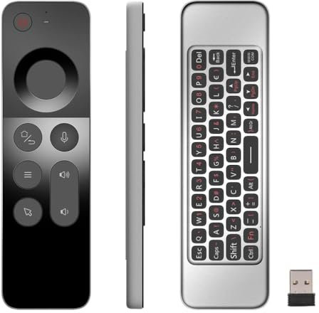 W3 2.4G Wireless Smart TV Remote Keyboard, W3 Voice Remote Control Air Mouse Compatibile per Android TV BOX/Mac OS/Linux/Windows/proiettore/PC All-in-one