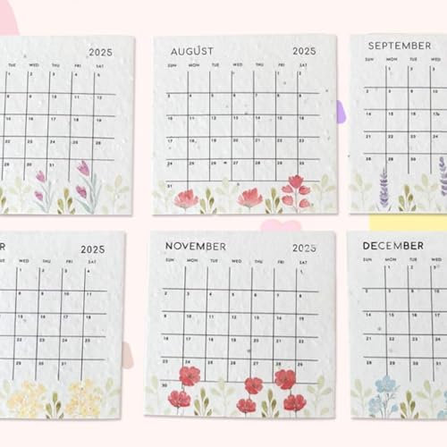 Pflanzbarer Kalender 2025 Wandkalender | Plantura Einpflanzbarer Kalender 2025 | Saatgut Kalender Heimkalender Mit Staffelei | Blumenkalender Umweltfreundlicher Pflanzkalender 2025 Mit Staffelei