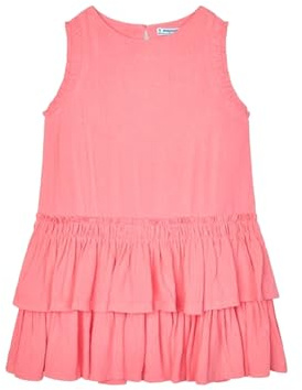 Generico Vestito Estivo Bambina e Ragazze con Volant e Rouches, Abito Senza Maniche, Perfetto per Compleanni, Cerimonie, Eventi Speciali, Occasioni Casual e Vacanze