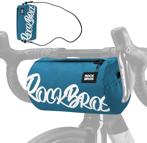 ROCKBROS Bolsa Manillar de Bicicleta, 3,6L Gran Capacidad Bolsa Frontal de Bicicleta Multifuncional con Correa de Hombro para MTB Carretera Plegable y Scooter, Azul