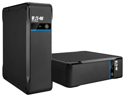 Eaton Serie Ellipse 3P Off‑Line UPS – 3P550D – 550VA/330W Backup Power, Silent Fanless Design, 3 Battery‑Backed DIN Outlets + 1 Surge‑Only, IEC 61643‑11 Lightning Protection, Black (B0F4C4PFV9)