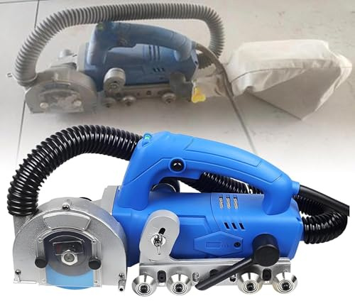 BoTongSiHai Grout Cleaning Machine 1200W - Electric Tile Grout Remover With Dust Collection, 9000r/min, Professional Grout Cleaner For Floor & Wall Tile Joints, Includes Blades(220V,2.2mm)