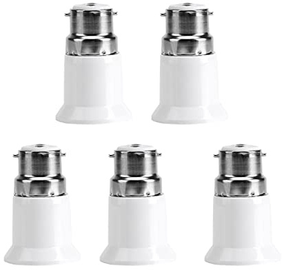Ejoyous B22 a E27 Adattatore per Lampadine Confezione da 5 Resistente Al Calore Convertitore per Presa Lampadina per Illuminazione Domestica Lampadine Tipo E27