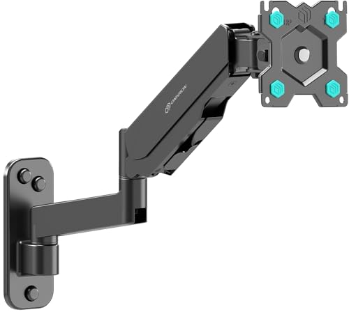 ONKRON Monitor Wandhalterung für 13-34 Zoll Bildschirm bis 8 kg, Gasdruckfeder TV Halterung höhenverstellbar 75x75-100x100 VESA Monitor Halterung Wand schwenkbar, neigbar, drehbar Schwarz G150-B