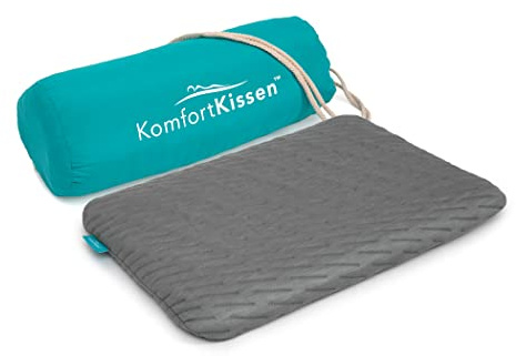 Cuscino Basso MKS per Dormire (40x60 cm) | Cuscino Cervicale in Memory Foam con Rivestimento in Bambù | Cuscino Morbido e Rigido per Collo e Testa | Design Rinfrescante, da Viaggio e Anti-Allergico