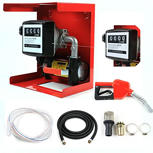 RibasuBB Bomba Gasoil, Bombas de Combustible para Coche, Bomba de gasóleo eléctrica de 230 V, Pistola automática para diésel, 50 l/min, Compatible con Aceite, diésel, biodiésel o Queroseno