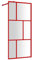 vidaXL Mampara Puerta de Ducha Vidrio Transparente ESG Rojo 80x195 cm