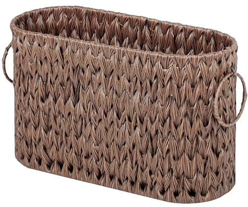 GRANNY SAYS Cesta Almacenamiento de Papel Higiénico, Almacenaje Papel Higienico, Organizador de Papel Higiénico, Almacenaje Baño Portarollos de Mimbre, Soportes para Revistas y Periódicos, Marrón