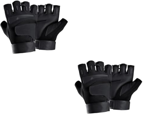 PACKOVE 2 Paar Fitness-Handschuhe Rennhandschuhe Kletterhandschuhe Schwarze Fingerlose Handschuhe Handy-Handschuhe Fitness Handschuhe fitnesshandschuhe Halbfingerhandschuhe Reithandschuhe