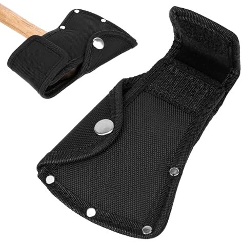 Axe Head Sheath Cover, Hatchet Cover for 1-1/4lb Axe, Black Ax Head Sheath Double Snap Hatchet Blade Protector for Outdoor Hiking Outdoor Work