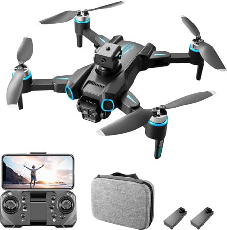 Drone con fotocamera per bambini e adulti, quadricottero pieghevole con controllo motore senza spazzole con ribaltamenti 3D Localizzazione ottica Fotografia gestuale per (Batteria 4K2)