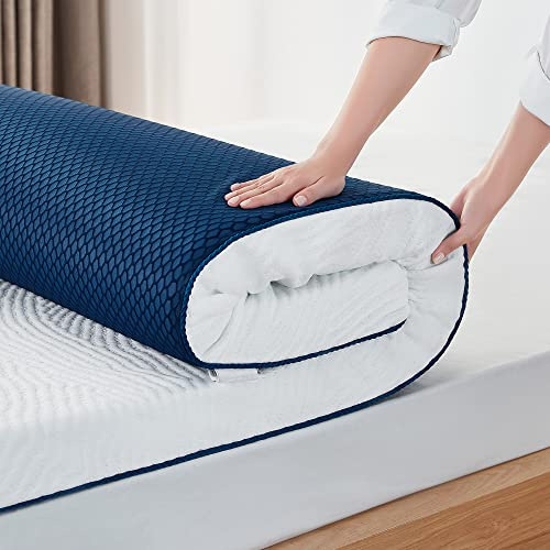 LINSY Home Surmatelas en Gel à mémoire de Forme, 140 x 200 cm, Hauteur 7,5 cm, surmatelas en Gel à mémoire de Forme, dureté H2 et H3, avec Housse Lavable