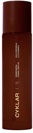 CYKLAR Vitamin C Body Oil for Women and Men. Moisturizing Sacred Santal Scented Body Serum for Glowing Skin. Nourishing, Hydrating After-Shower and Bath Skin Care Moisturizer, 4.2 Fl Oz