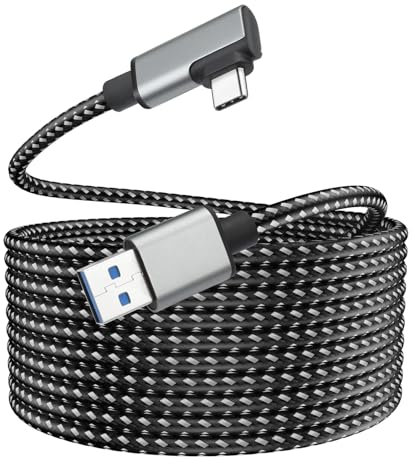 ELUTENG Link Kabel 5M Kompatibel mit Oculus/Meta Quest 3/2/Pro/Pico 4 Zubehör, 5Gbps High Speed USB 3.0 Ladekabel 18W Schnellladung USB C Datenkabel für VR Headset und Gaming PC (Grau)