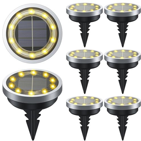 LuJasi Solar Bodenleuchte, Solar Gartenleuchten für Außen IP65 Wasserdicht, Solarleuchte für Garten Außenleuchte außen, für Garten, Rasen, Gehweg, Patio, Auffahrt