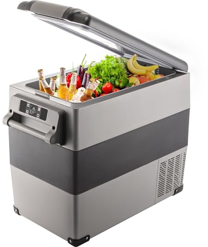 55Litros Nevera Portátil Eléctrica Refrigerador de Coche 12V 24V Mini frigorífico CA 220v para Hogar, Camping, Viajes, Automóvil, -22℃~10℃ Nevera Compresor 12v,Nevera Coche