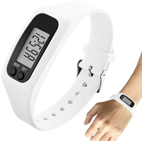 Quorvex Reloj Podómetro para Mujer | Monitor con Pantalla LCD sin App Requerida | Contador De Calorías Reloj Podómetro De Pasos,para Caminar Fitness Desplazamiento Trotar Senderismo Parque