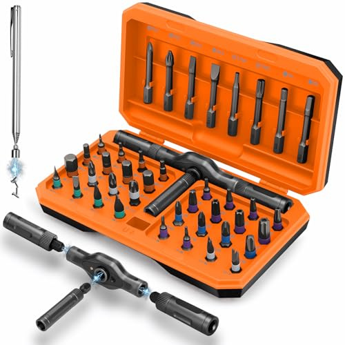 KELIN Secret Santa Gifts for Men 42 in 1 Magnetic Ratchet Screwdriver Set, Nut Drivers, Multi Bit Ratcheting Torx Screwdriver Sets, Stocking Fillers for Men Gifts for Him Dad