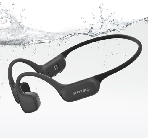 Rhyfell Kopfhörer Schwimmen, IP68 Knochenschall Kopfhörer mit 32GB MP3