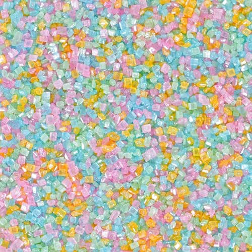 Sucre Coloré Pâques130g Cristallisé - Décoration pour Gâteaux, Cupcakes, Biscuits et Crème Glacée - Garniture Sucrée pour Mariages, Anniversaires et Quotidien