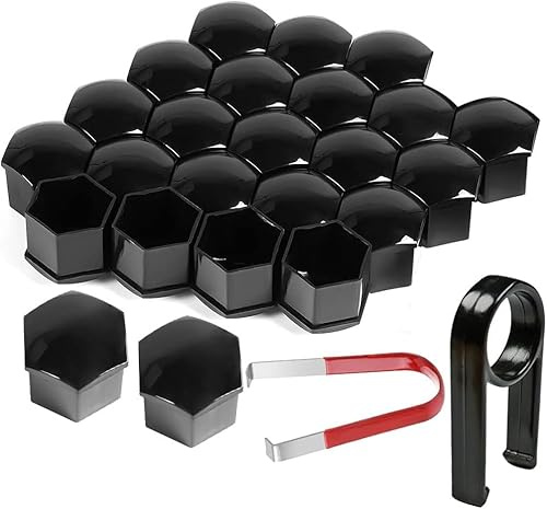 R-timer 24 Pezzi Tappi a Vite Ruota Set per Alfa Romeo Giulietta 2010-2020, 17mm Copridadi Ruota per Auto, Antifurto Tappo Ruota, Tappi Dadi Ruota Cerchione con Estrattore