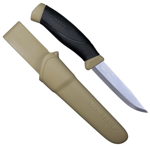 Morakniv M-13216 Companion Fixed Blade Outdoor Knife with Stainless Steel Blade, 4.1-Inch, Desert Tan