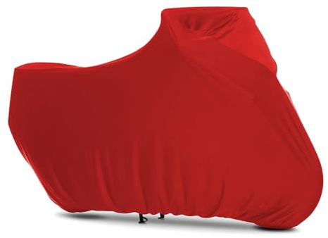 BHIEE Telo Moto Elastica Traspirante Interno Telo Coprimoto per Scooter Vespa Motorino Motocicletta Motocross, 265 x 105 x 125 cm, Rosso