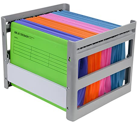 Hiziwimi Étagère pour dossiers suspendus FC en plastique gris, pour le bureau, l'étude, l'organisation des données à l'hôpital, cadre extérieur : 16.73X12.79X10.83 pouces