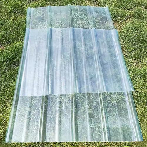Clear Roof Sheet,1/3/4/5/10/16/20pcs Impact Resistance Corrugated Roofing Sheets,Side Panels Roofing Covers,Easy to Bend Cut,Daylighting Panels,for Greenhouse Pergola (0.9x1.7m/35x67in,10 pcs)