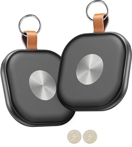Air Tracker Tags, Key Finder Works with Find My App (iOS Only), Bluetooth Tracker for Keys, Luggage, Suitcases, Key Finder Locator with Sound, Worldwide Tracking Tags, Replaceable Battery-2 Pack