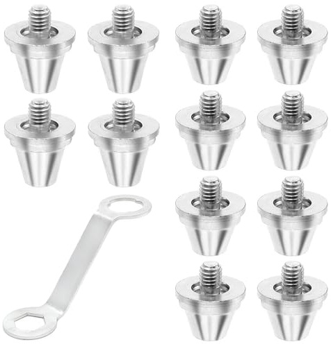 Aoyswuz 12 Pièces 11/13 mm Crampons de Rechange Acier Inoxydable Crampons à vis pour Chaussures de Football, Pointes de Chaussures de Football avec Outil de Remplacement