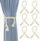 6 Stück Vorhangseil Raffhalter, Vorhang Raffhalter Vorhang Seil Curtain Rope Buckle Handgemachte Vorhang Baumwollseil Tiebacks, Vorhanghalter Vorhang-Raffhalter, Baumwolle Vorhangbänder (Beige)