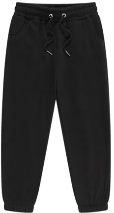 MIXLAC Boys Fleece Jog Pants Kids School PE Joggers Warm Sports Trousers Winter Bottoms Sweatpants Black 5-6 Years
