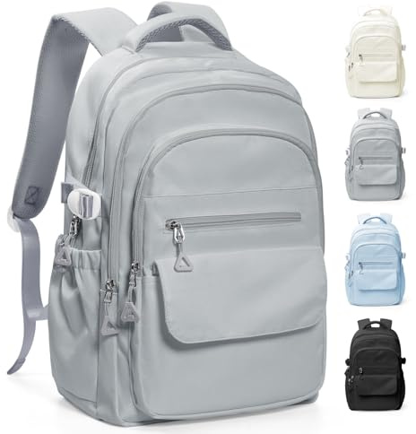 HYC00 Mochila Escolares Adolescentes Niñas Mochila Escolar Grande Mochilas de Instituto Chicas Mochilas Universitarias School Bag for Girls Impermeable Laptop Women Backpack Casual Daypack,Gris