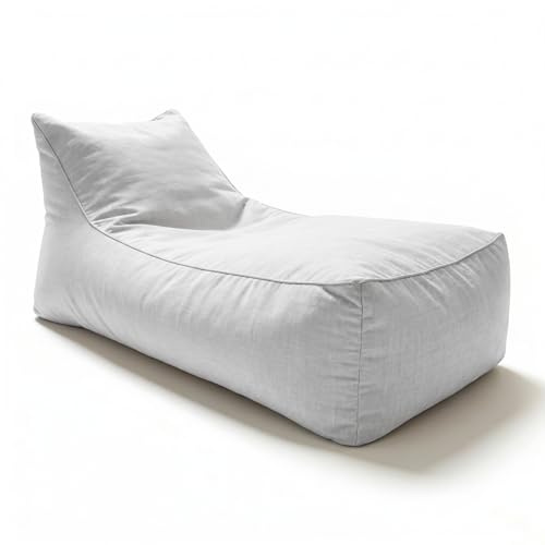 Aiire Puff Exterior Jardín Moderno - Sillón Puf con Relleno Incluido para Piscina, Terraza o Salón - Tejido Premium Resistente al Agua y Rayos UV - Bean Bag Chair Cama de Lujo XXL Beige