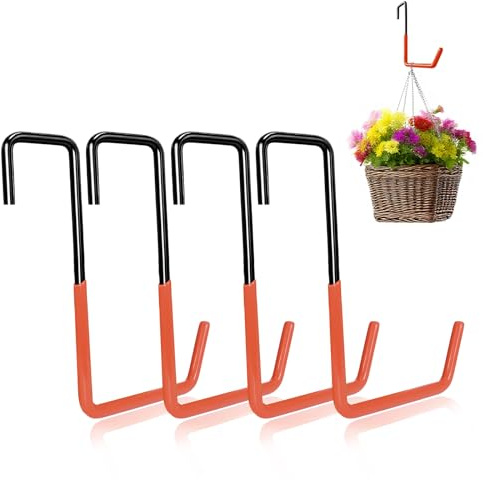 Vipuikos Lot de 4 grands crochets de garage en forme de S - Sans perçage - En métal - Pour suspendre des poutres de plafond, des vélos, des outils de jardin, des pots de fleurs