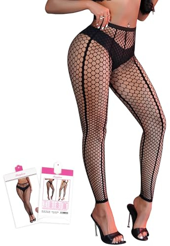 ohyeahlady Collant Rete Senza Piede Taglie Forti XS-5XL Collant Donna Sexyhot Fantasia Curvy Calze A Rete Sexydonna Hot Intimo Pantyhose Leggins Tights Stocking Cosplay Halloween(Confezione scatola)