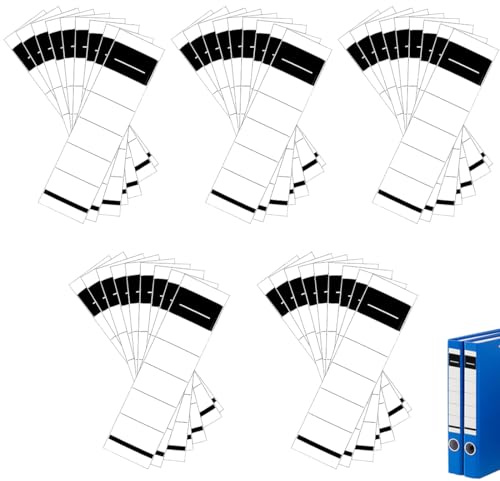 YAZWUR Lot de 50 Étiquettes Autocollantes pour Dossiers, Étiquettes de Dos pour Classeurs Fins - Archivage (19 x 3,6 cm) (Blanc)